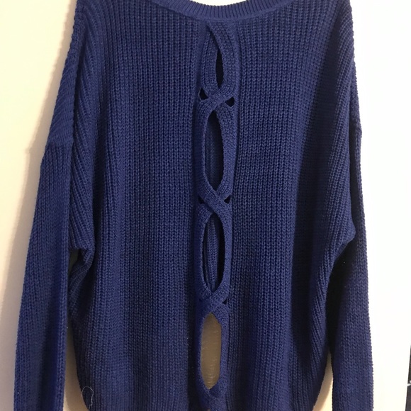 Express Knit Sweater Royal Blue Size XL - Picture 2 of 3